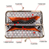 Royal Bagger Kiss Lock Trendy Wallet, Solid Color Card Holder, Perfect Clutch Bag For Daily Use