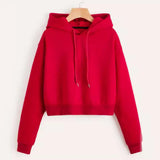 Fashionable Casual Sports Sweet Cool Style New Trend Clean Color Hooded Sixteen Short Hoodie