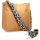 Viva Chic Vegan Leather Crossbody Bag for Women - 2 Adjustable Guitar Straps, Zipper Closure, Polyester Lining, Solid Color Pattern, Casual Style, Faux Leather Material