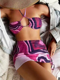 Dry Two Piece Set Women Sexy Halter Sequined Beachwear Cleavage Crop Top+Mini Skirt Suit Female платье Outfits