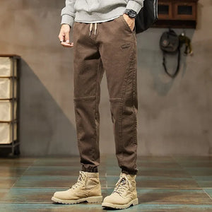 KUEGOU Autumn 100% Cotton Embroidery Army Green Pants Men Streetwear Sweatpant Jogger Trousers For Hip Hop Track Pants 0948 201109