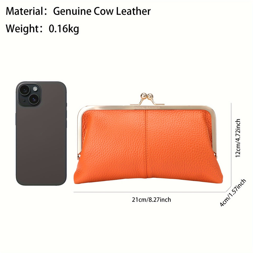 Royal Bagger Kiss Lock Trendy Wallet, Solid Color Card Holder, Perfect Clutch Bag For Daily Use