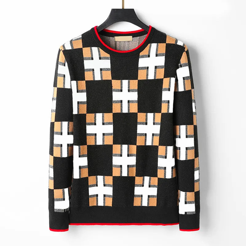 Mens Womens Designers Sweaters Luxurious Pullover Thickened Classic plaid printing warm Men Hoodie Long Sleeve jumper Sweatshirt Winter Clothes M-3XL