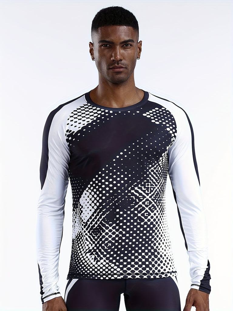 High Performance Men's Quick Dry Sports Shirt - Moisture Wicking, Breathable, Compression Base Layer for Outdoor Gym, Running, and Fitness