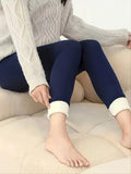 Ultra-Soft Solid Color Fleece Skinny Leggings - High Waist, Thermal, Stretchy, And Comfortable For Fall & Winter - Women's Casual Clothing For Cold Weather