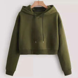 Fashionable Casual Sports Sweet Cool Style New Trend Clean Color Hooded Sixteen Short Hoodie