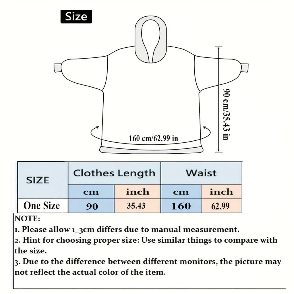 1pc Hoodie Wearable Blanket For Women Men Oversized Blanket Sweatshirt Soft Warm Comfortable Wearable Blanket Hoodie For Adults With Big Pocket For Sofa Couch Bed