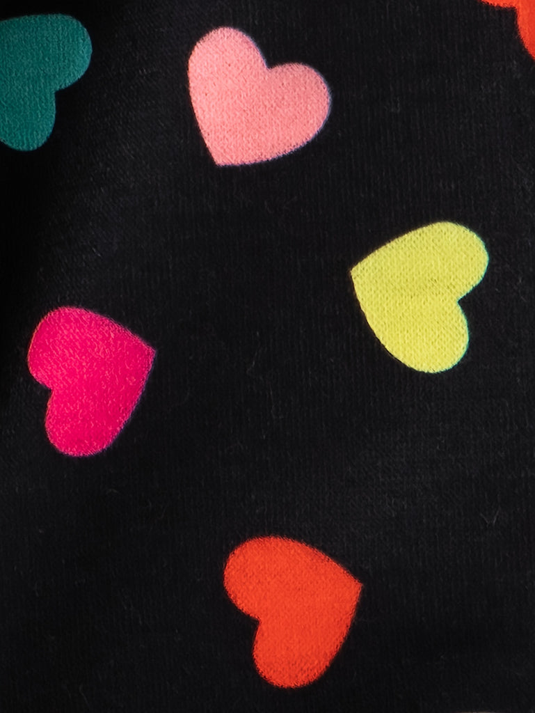 Vibrant Hearts Graphic Print Raglan Sweatshirt - Soft, Cozy, Long Sleeve, Trendy, Casual, Fall & Winter Essential for Girls - Colorful, Fashionable, and Comfortable Girls' Clothing for School, Daily Wear