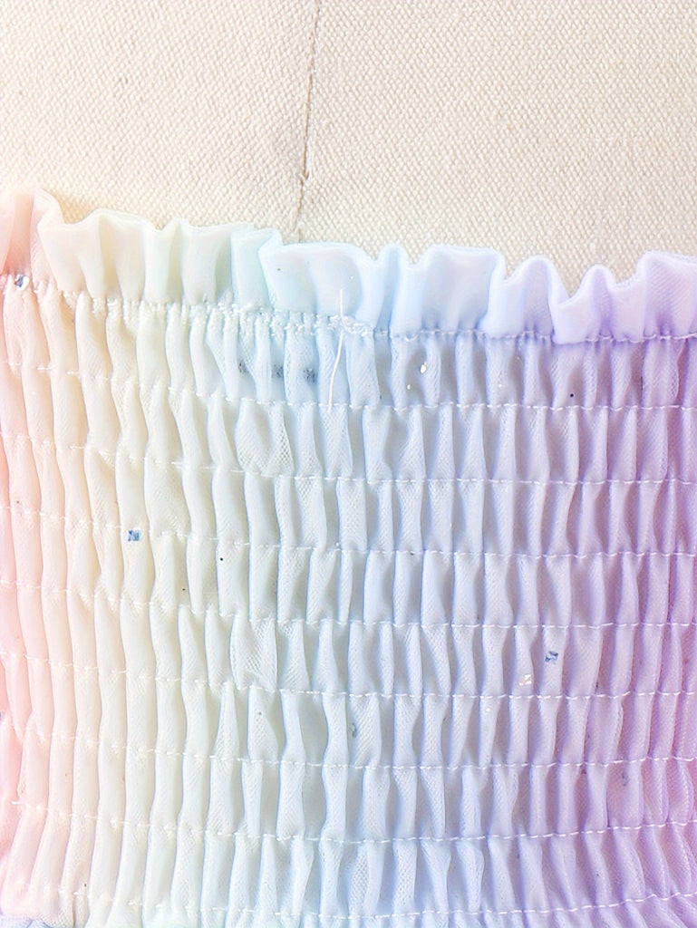 Vibrant Princess Dress - Delicate Tulle Pleats, Adjustable Spaghetti Strap, Breathable Mesh Fabric - Perfect for Little Girls Summer Weddings, Parties, and Birthdays