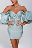 goosudu Alexandrine Puff Sleeve Mini Dress