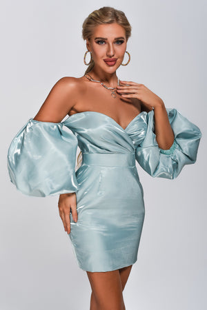 goosudu Alexandrine Puff Sleeve Mini Dress