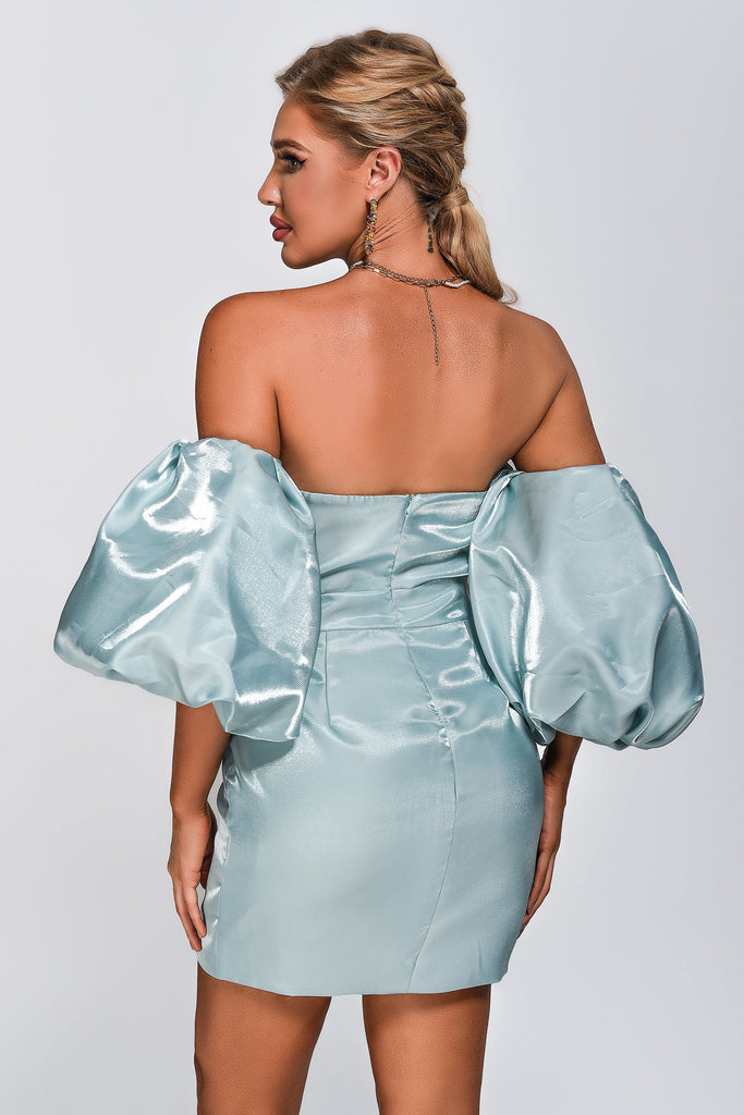 goosudu Alexandrine Puff Sleeve Mini Dress
