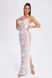 goosudu Wenda Feather Sequin Maxi Dress