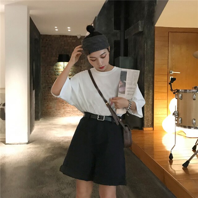 Spring And Summer New Women's Casual Loose Denim Shorts Fashion High Waist Wide Leg Shorts Female Bottoms