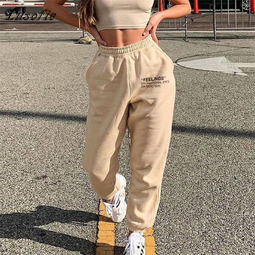 woloong Harajuku Joggers Wide Leg SweatPants Women Trousers High Waist Pants Streetwear Korean Casual Pant Femme Fall New
