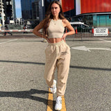 woloong Harajuku Joggers Wide Leg SweatPants Women Trousers High Waist Pants Streetwear Korean Casual Pant Femme Fall New