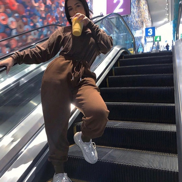 woloong Harajuku Joggers Wide Leg SweatPants Women Trousers High Waist Pants Streetwear Korean Casual Pant Femme Fall New