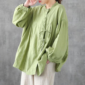 100% Cotton Oversized Shirt Women Autumn Long Sleeve Casual Tops New Vintage Style Solid Color Woman Blouses Shirts