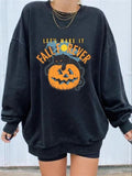 woloong Halloween Pumpkin Skull Print Sweatshirt for Women  Fall Europe and America Style New Casual Thin Pullover Female Hoodies