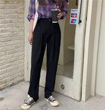 woloong HziriP Elegant Formal High Waist Harem Straight Pants Women Bottom  New Autumn OL Solid Fashion Loose Suit Trousers Female