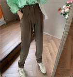 woloong HziriP Elegant Formal High Waist Harem Straight Pants Women Bottom  New Autumn OL Solid Fashion Loose Suit Trousers Female