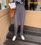 woloong HziriP Elegant Formal High Waist Harem Straight Pants Women Bottom  New Autumn OL Solid Fashion Loose Suit Trousers Female