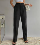 woloong Spring New Office Lady High Quality Elegant Casual Fashion Wide Leg Woman Female Pants Hot Sales