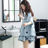 woloong Women Pajama Sets Summer Oversized Cotton Cute Short Sleeve Home Suits Korean Women's Homewear 2 Piece Set Sleepwear Pijama New