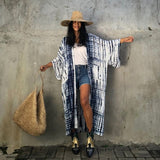 Fitshinling Snake Print Oversize Beach Cover Up Swimwear  Summer Vintage Kimono Bohemian Holiday Long Cardigan Outing New