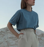 100% Cotton T Shirt Women Summer New Oversized Solid Basic Tees 9 Color Casual Loose Tshirt Korean O Neck Khaki Tops