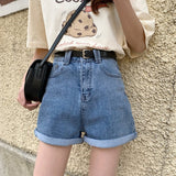 Spring And Summer New Women's Casual Loose Denim Shorts Fashion High Waist Wide Leg Shorts Female Bottoms