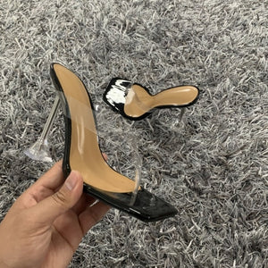 woloong New Summer Pumps Fashion Sandals Crystal Strange Style High Heels Square toe Femal Women Flip-flop Slipper Shoes Woman