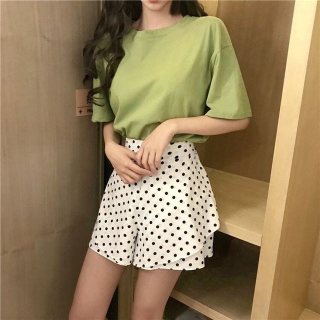 100% Cotton T Shirt Women Summer New Oversized Solid Basic Tees 9 Color Casual Loose Tshirt Korean O Neck Khaki Tops