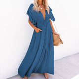 White Cover-ups Bikini Cover up Kaftan Women Long Maxi Dress Solid V neck Ladies Holiday Dress Robe Plage Tunic Women Beachwear