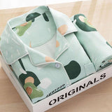 goosudu Women's Pajamas Set Pijama Lingerie for Female Homewear Spring V-Neck Long Sleeves Trousers Suit Sleepwear Pyjamas Sets Viscose