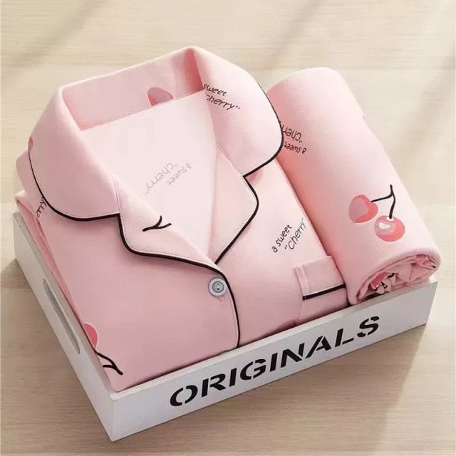 goosudu Women's Pajamas Set Pijama Lingerie for Female Homewear Spring V-Neck Long Sleeves Trousers Suit Sleepwear Pyjamas Sets Viscose