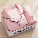 goosudu Women's Pajamas Set Pijama Lingerie for Female Homewear Spring V-Neck Long Sleeves Trousers Suit Sleepwear Pyjamas Sets Viscose