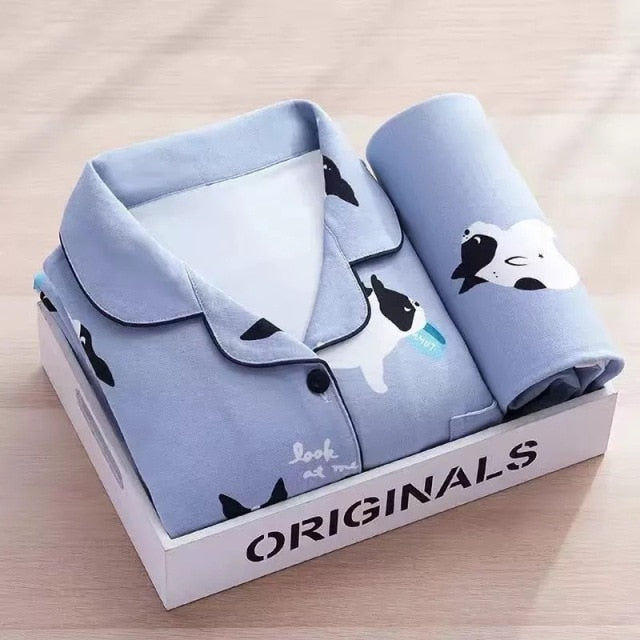 goosudu Women's Pajamas Set Pijama Lingerie for Female Homewear Spring V-Neck Long Sleeves Trousers Suit Sleepwear Pyjamas Sets Viscose