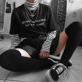 woloong sunfiz YF Nothing Kills You.Like Your Mind Letter Printed New Arrival Black Female Tee T-Shirt Casual Funny Dark Harajuku Tee