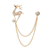 1 Pair Delicate Tree Leaf Brooches Pins For Women Men Vintage Elk Wings Palm Crystal Jean Shirts Suits Lapel Pin Retro Broche