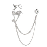 1 Pair Delicate Tree Leaf Brooches Pins For Women Men Vintage Elk Wings Palm Crystal Jean Shirts Suits Lapel Pin Retro Broche