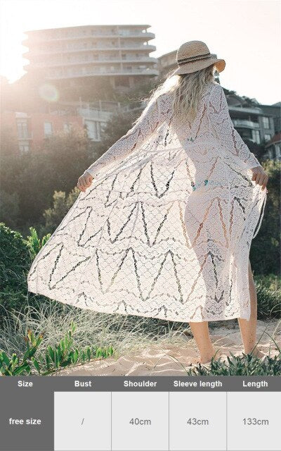 Transparent Tunics For Beach Long Lace Beach Dress Women Swim Cover Up Plus Size Saida De Praia Robe De Plage Kaftan Beachwear