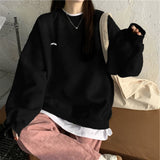 spring and autumn new splicing Pullover fashion Korean thick and thin women's Sweatshirt Navy Gray Black Pink women's Hoodi