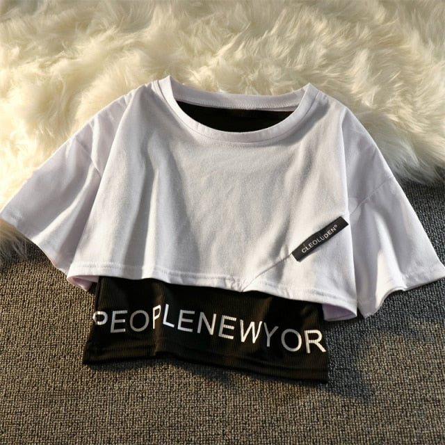 goosudu 3 Pieces Set  Summer Streetwear Outfit Women's Sweatshirt Set Track Suit Cargo Pants Short Sleeve Shirt Women Trouser Set