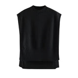 woloong Sweater Vest Women O-neck Solid Autumn Fashionable Button Chic Design Female Leisure Knitwear Preppy Style New Arrival Soft Cozy