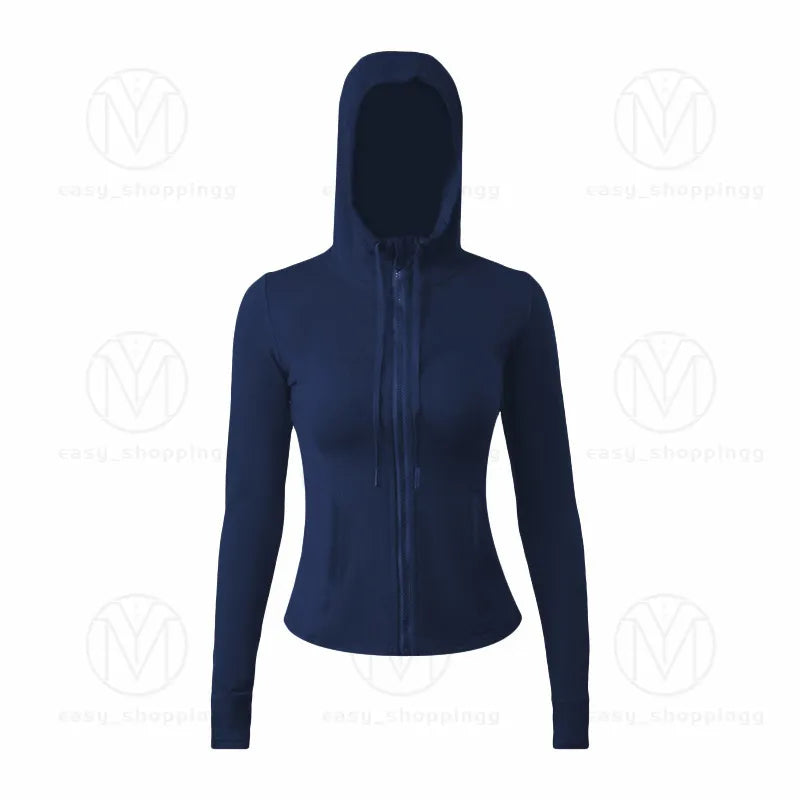 Yoga jackets wear hoodys Define womens designers sports jacket coat double-sided sanding fitness chothing hoodies Long Sleeve clothes two styles design622ess