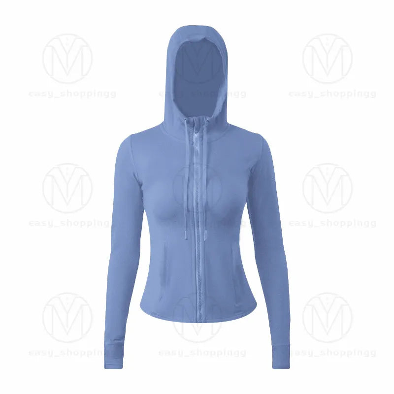 Yoga jackets wear hoodys Define womens designers sports jacket coat double-sided sanding fitness chothing hoodies Long Sleeve clothes two styles design622ess