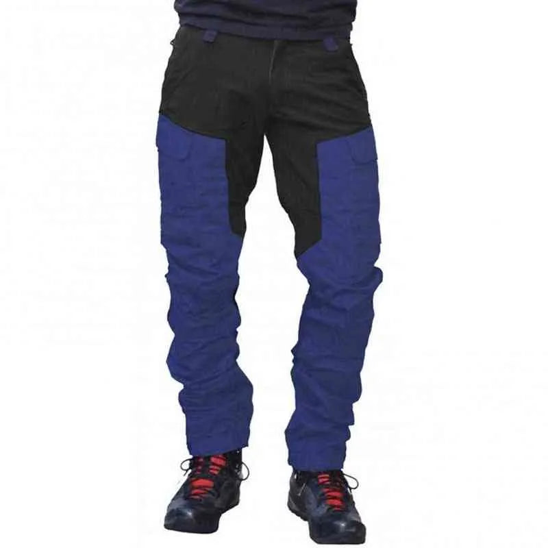 Men Fashion Color Block Multi Pockets Sports Long Cargo Pants Work Trousers Men's Tactical Work Out Quick Dry Pants cargo pants H1223