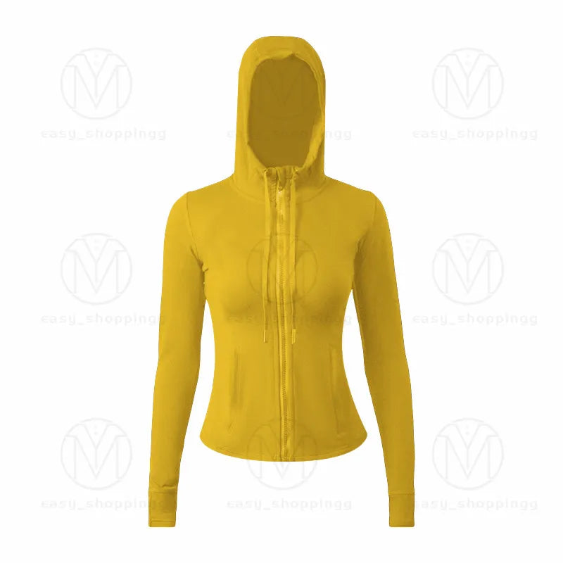 Yoga jackets wear hoodys Define womens designers sports jacket coat double-sided sanding fitness chothing hoodies Long Sleeve clothes two styles design622ess