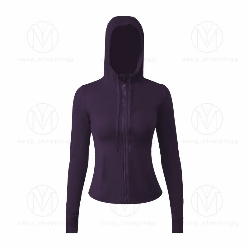 Yoga jackets wear hoodys Define womens designers sports jacket coat double-sided sanding fitness chothing hoodies Long Sleeve clothes two styles design622ess